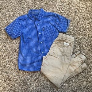 Boys Button down short sleeve & jogger